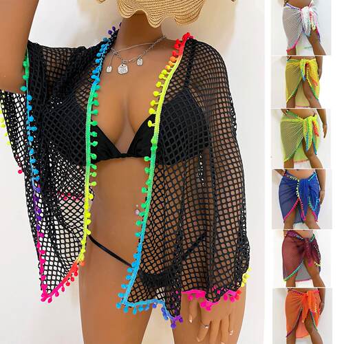 Large size women's beach bikini hoodie, versatile French