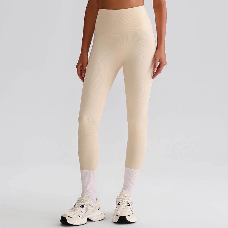 Running and fitness pants, fabric high waisted compression