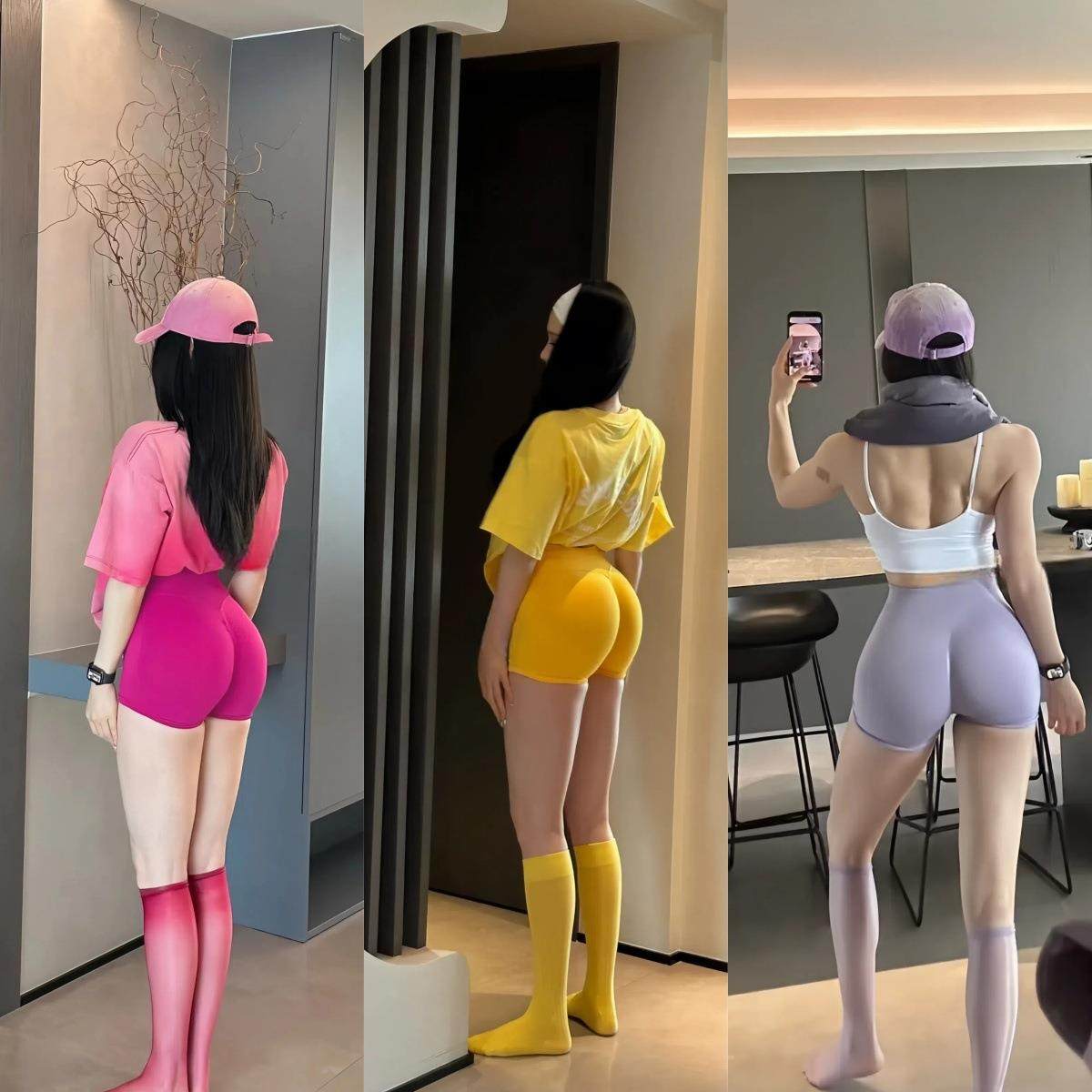 Sports abdominal compression cycling tight pants hip yoga