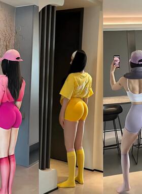 Sports abdominal compression cycling tight pants hip yoga