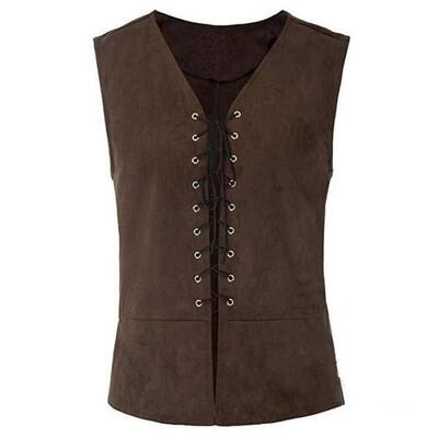 Vest court gentlemen tie up their waistcoat for stage play