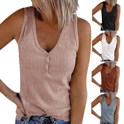 Women's vest collar sleeveless T-shirt top