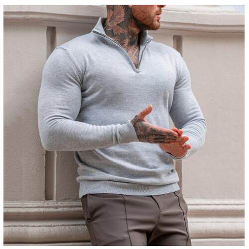 Men's sweater, half high neck base sweater, knitted sweater