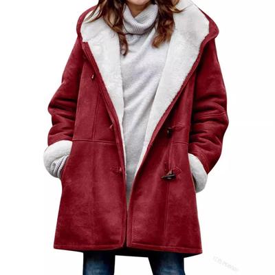 Women's coat with fur collar and pocket 上衣毛领口袋女外套