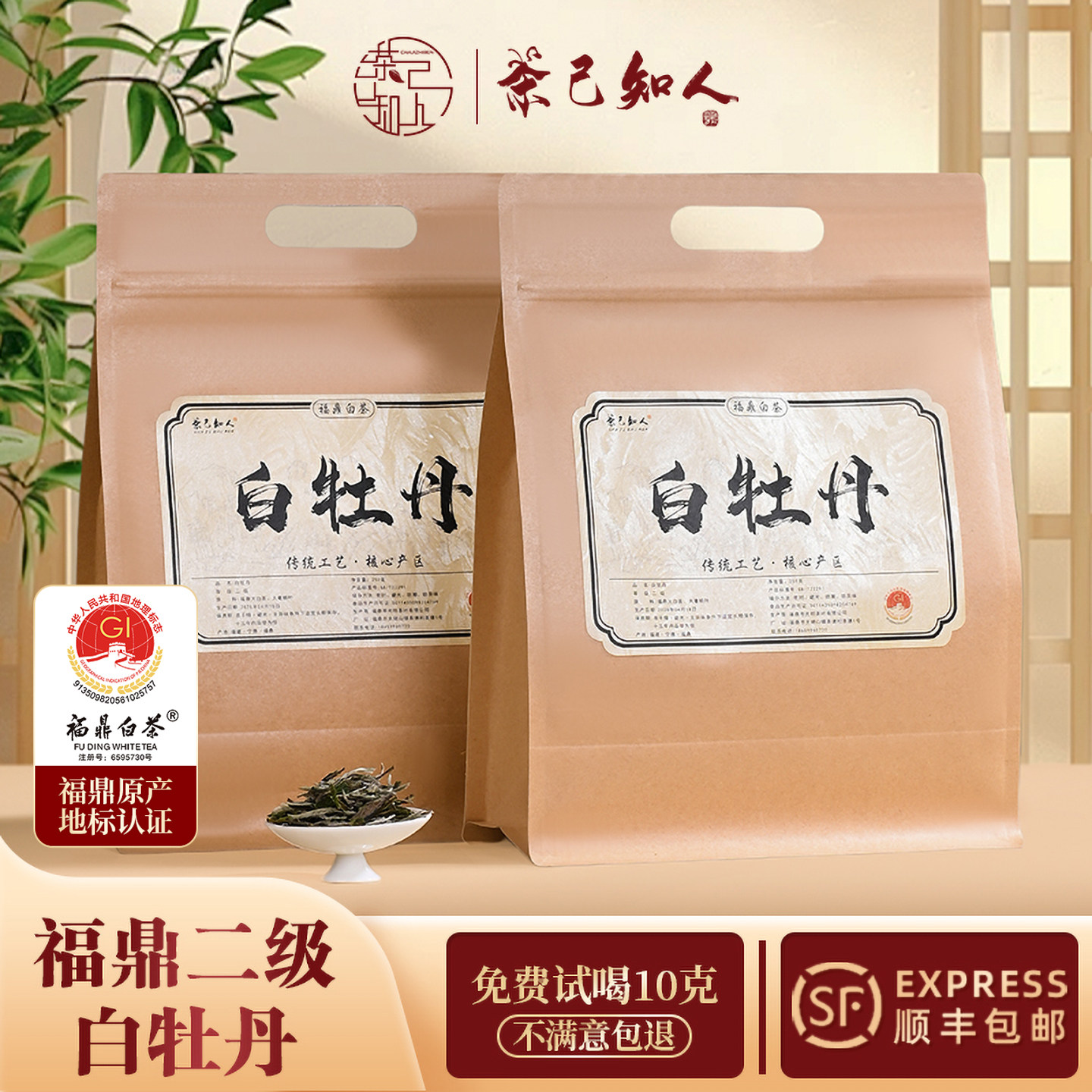 2026年福鼎二级白牡丹白茶叶500g