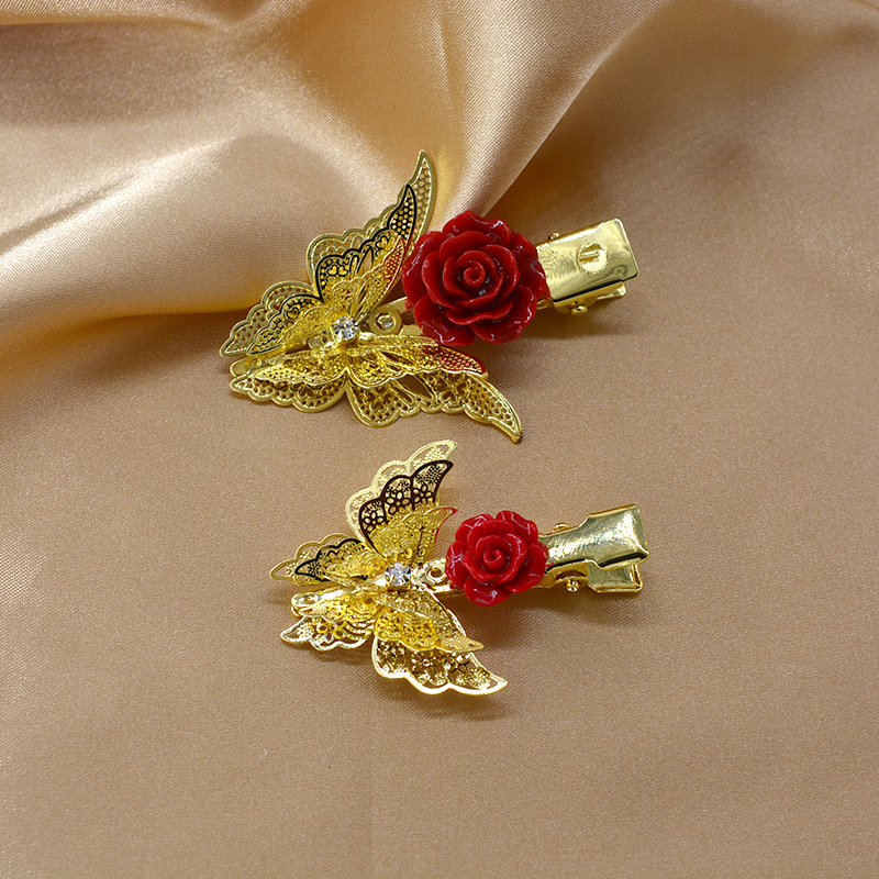 网红发夹女韩版泫雅顶夹刘海卡夹子头饰森系蝴蝶金属发卡ins卡子