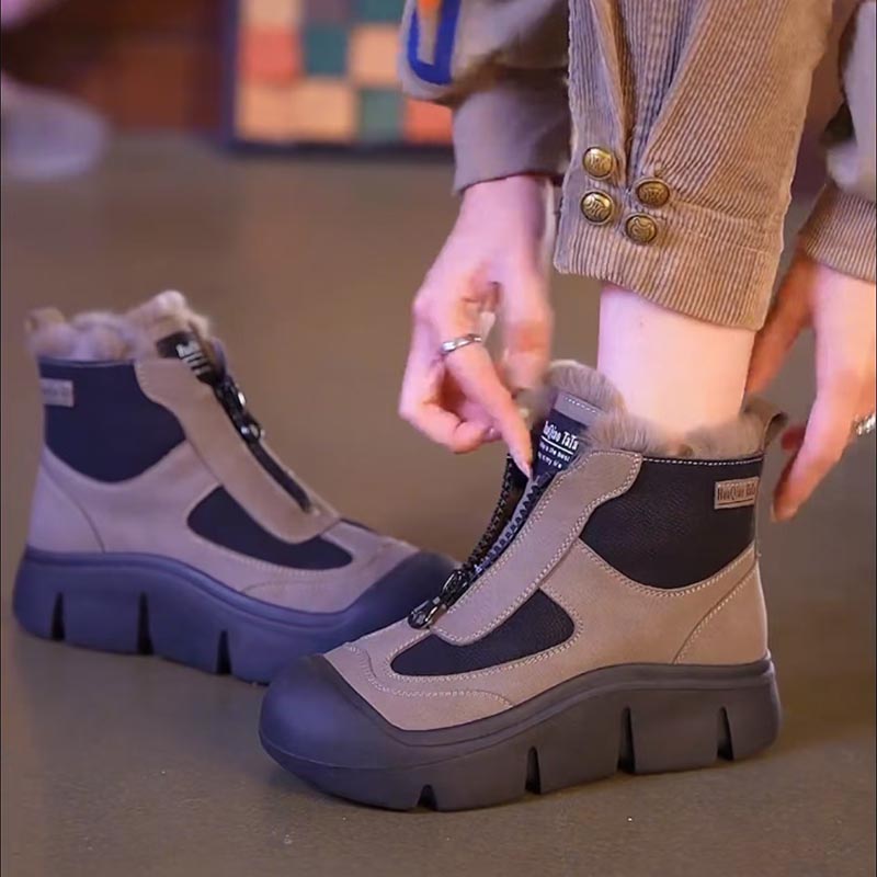 爆款真皮加绒棉鞋雪地靴女