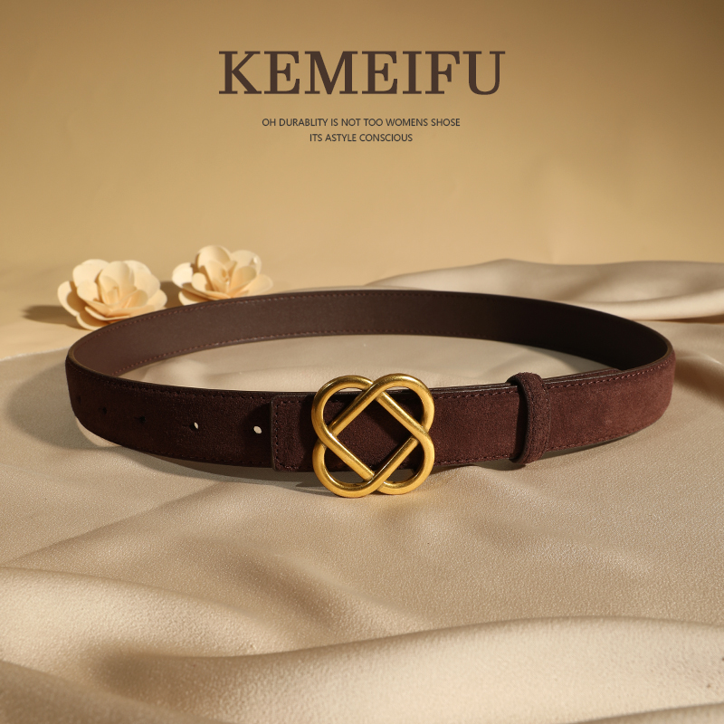 可美芙真皮麂皮绒牛皮腰带凯旋门