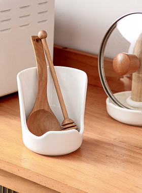 家用厨房免打孔台面陶瓷锅盖架勺托勺子托架铸铁锅盖收纳置物架子