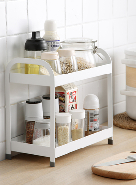 日式多功能双层厨房台面调味罐调料置物架化妆品桌面收纳架储物架