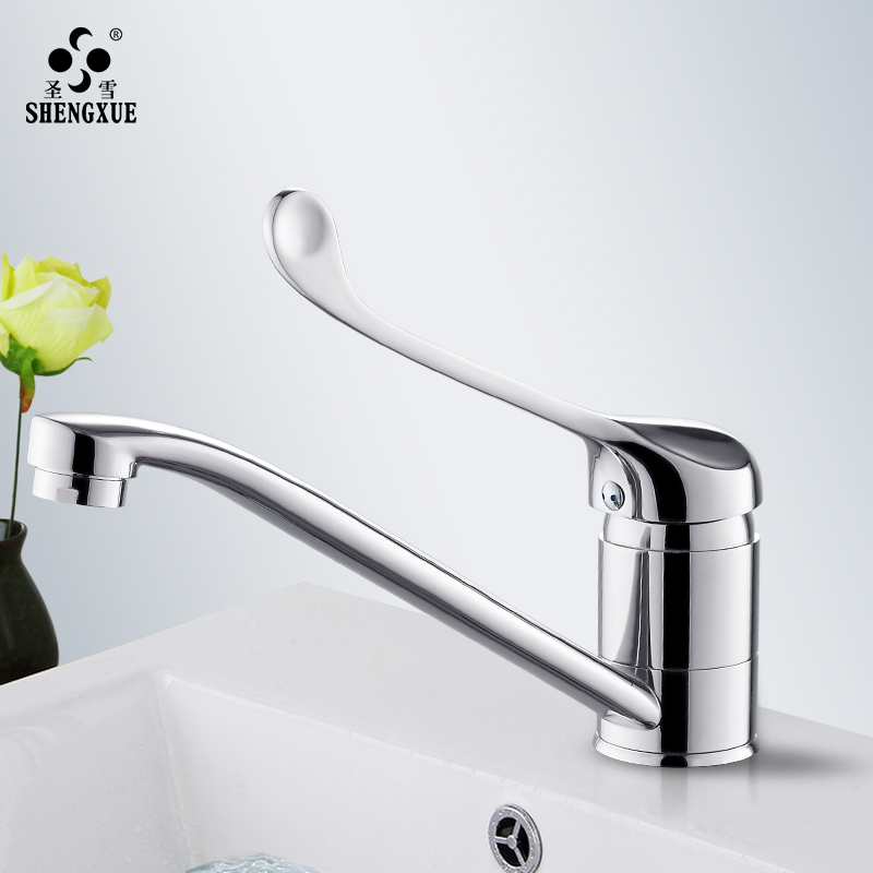 医用长柄旋转开门冷热面盆水龙头