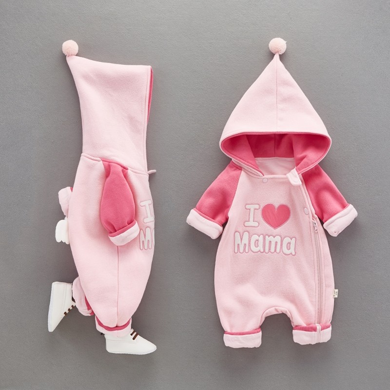 新生婴儿连体衣服秋装女网红哈衣春秋季女宝宝可爱满月公主外出服