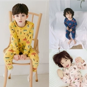 [洹 彩] Bộ đồ lót trẻ em bằng vải cotton mùa xuân và mùa thu cho nam và nữ quần áo mùa thu cho bé bộ đồ ngủ mỏng tay dài cho bé - Quần áo lót
