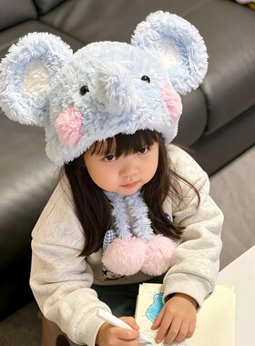 可爱小象钩织帽子diy毛线