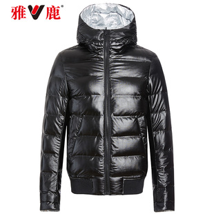 雅鹿羽绒服男短款冬季新款男士双面穿连帽时尚男装防寒保暖外套潮