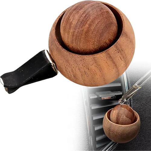 Clip Design Car Home Essential Oil Diffuser Wood Mini Cute N