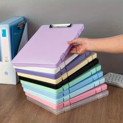 2 Color Folder Storage Boxes, for Organizing Exam Papers, Du