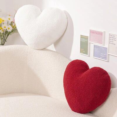 Heart Pillow Decorative Pillows Plush Love Heart Shaped Thr