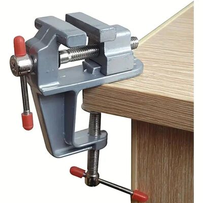 Sturdy Mini Aluminum Bench Vise: Adjustable Table Clamp for