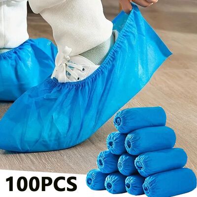100PCS Dustproof Non-slip Disposable Shoe Covers Non-woven R