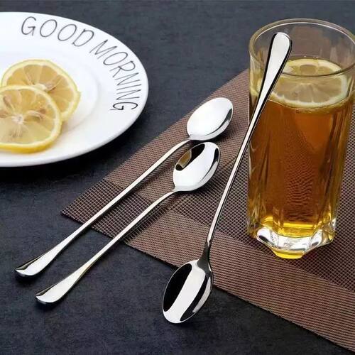6Pcs Stainless Steel Long-Handled Ice Teaspoon, Coffee Spoon