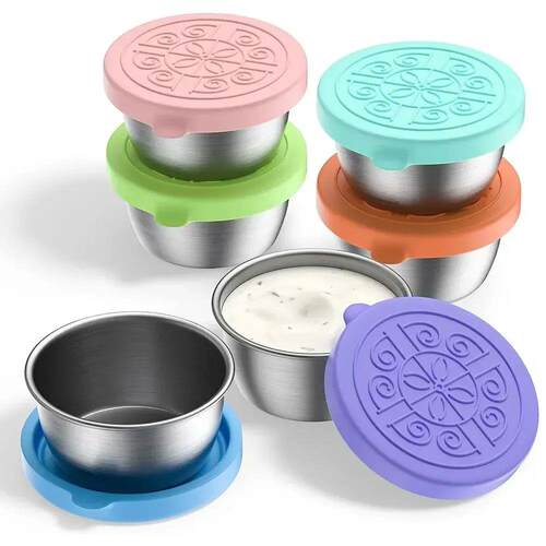 1pc Salad Dressing Container With 1.35oz/40ml Reusable Stain