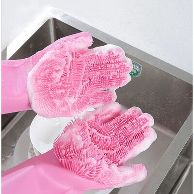 Anti Scratch Bite Proof Pet Bath Gloves Silicone Massage Dur