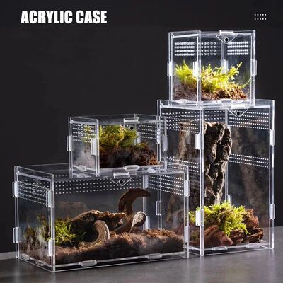 Acrylic Transparent Reptile Terrarium Breeding Box Turtle Ca