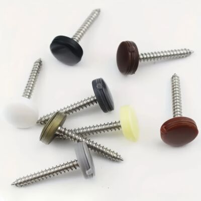 50 Pieces of Black/white Self Tapping Screw Caps, Plastic Sc
