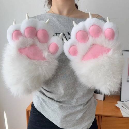 New Plush Cosplay Cat Paw Gloves Squeaking Thicken Cat Claw