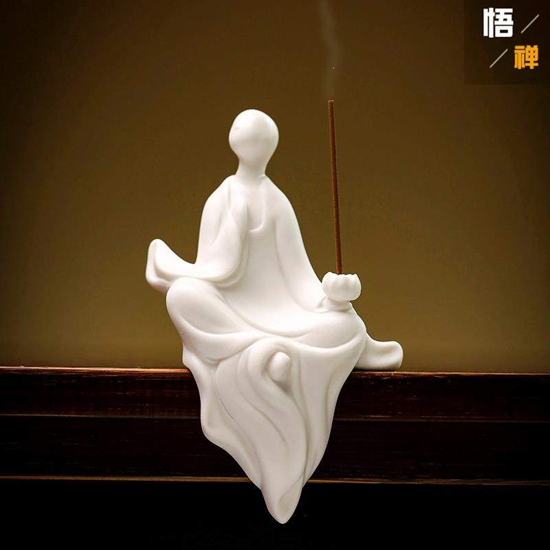 陶瓷禅意无相佛新中式人物小和尚客厅书房玄关简约装饰工艺品摆件_虎窝淘