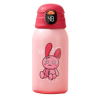 儿童保温杯带吸管316食品级小学生男斜挎水杯幼儿园女孩智能水壶