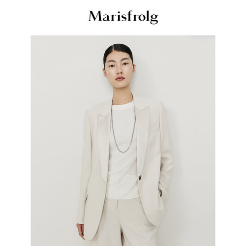 Marisfrolg玛丝菲尔秋季新款白色设计感真丝套头针织衫