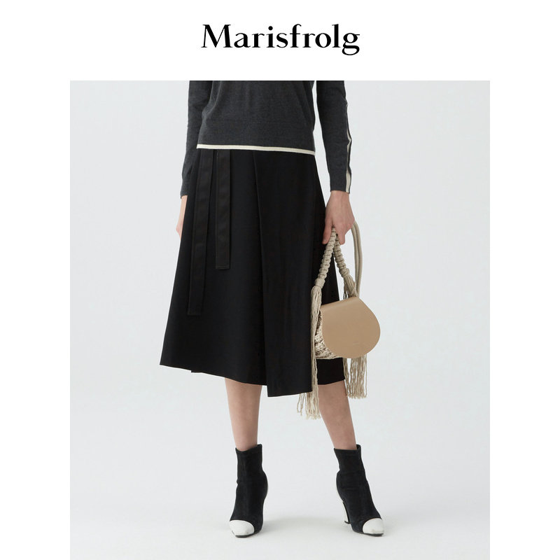 【粉丝专享】玛丝菲尔女装春季新款黑色中长款裙子A字半身裙,女装/女士精品,半身裙,淘宝优惠券,粉丝福利购,淘宝优惠卷