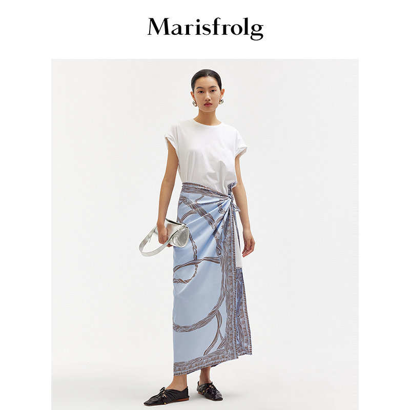 Marisfrolg玛丝菲尔中长款百搭白色T恤女款