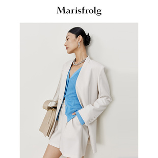 白色职业西装 新款 玛丝菲尔春季 高阶外套 美利奴羊毛