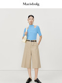 女 卡其休闲职业直筒宽松西装 质感休闲 裤 玛丝菲尔夏新款