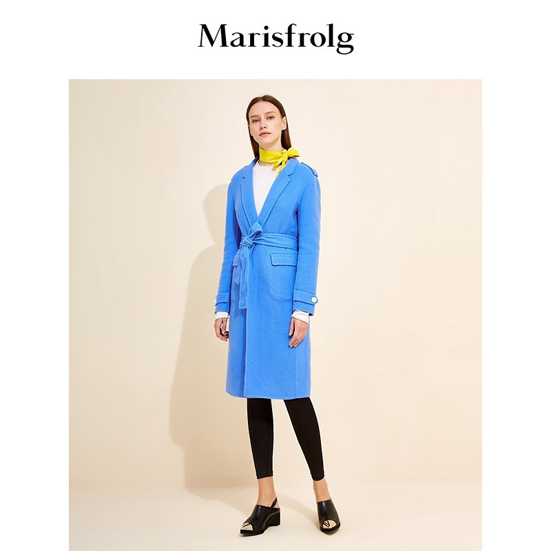 【羊毛82.1%+兔毛17.9%】Marisfrolg玛丝菲尔中长款毛呢外套女款图片