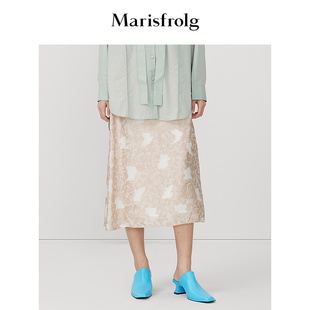 【艺术匠坊】玛丝菲尔时尚气质百搭抽象提花花稿显瘦A版半身裙女