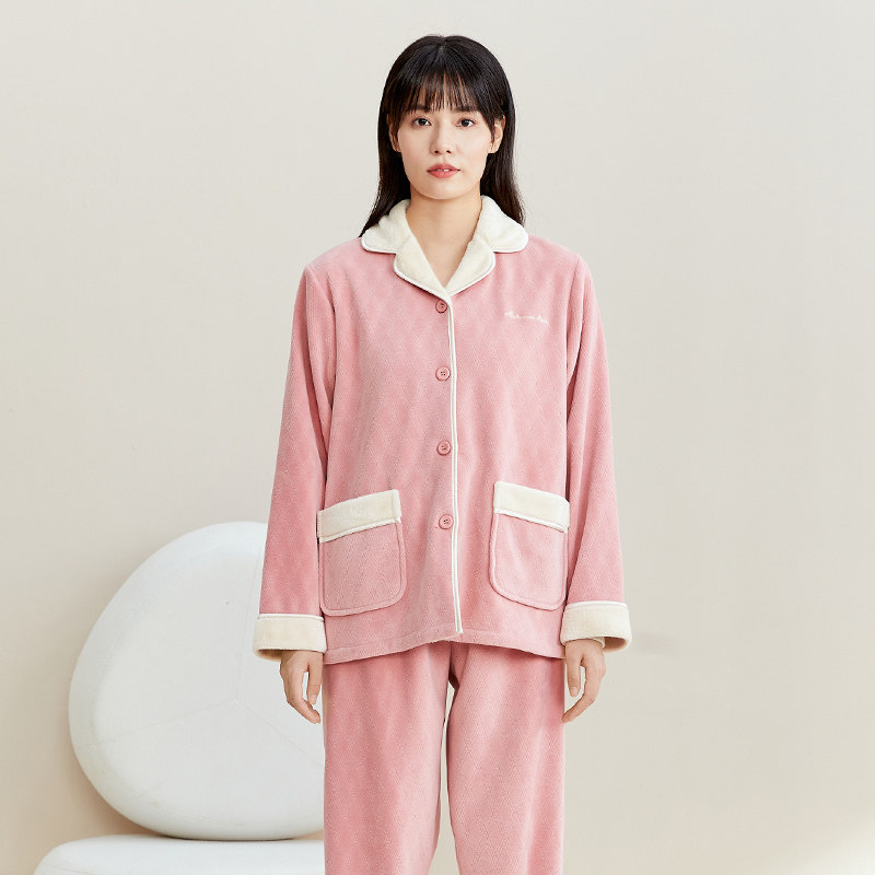 秋鹿商场同款可外穿情侣睡衣冬款女珊瑚绒外套男士家居服秋冬套装,女士内衣/男士内衣/家居服,睡衣/家居服套装,淘宝优惠券,粉丝福利购,淘宝优惠卷