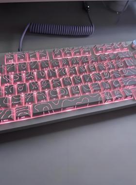 等高线4.0键帽pbt适合wooting60迈丛ace68夜魔rainy75f87wave75