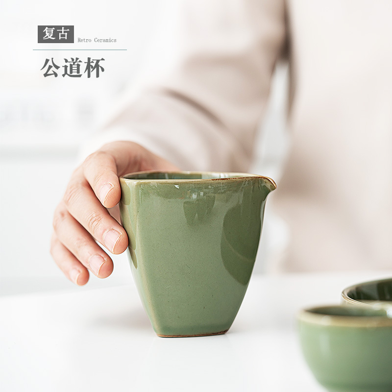 复古陶瓷公道杯家用创意功夫茶具