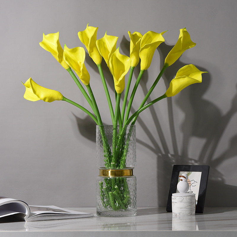 仿真马蹄莲高档假花客厅餐桌水培玻璃花瓶花艺插花干花绢花装饰品
