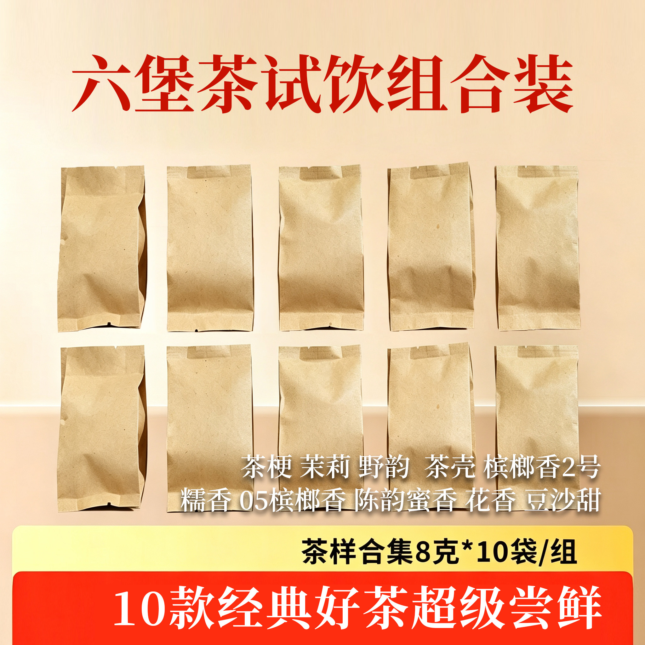 梧州六堡茶试饮合集8g袋泡10袋