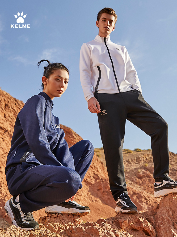 KELME/卡尔美运动套装男女春夏季足球跑步训练服休闲两件套上衣