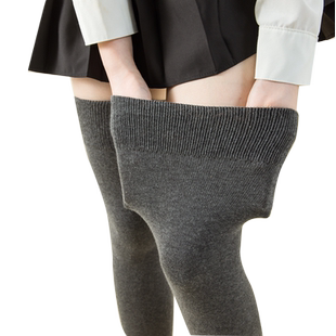 袜子女秋冬过膝大腿袜大码胖mm护膝袜套不连脚防滑长筒袜加大加肥
