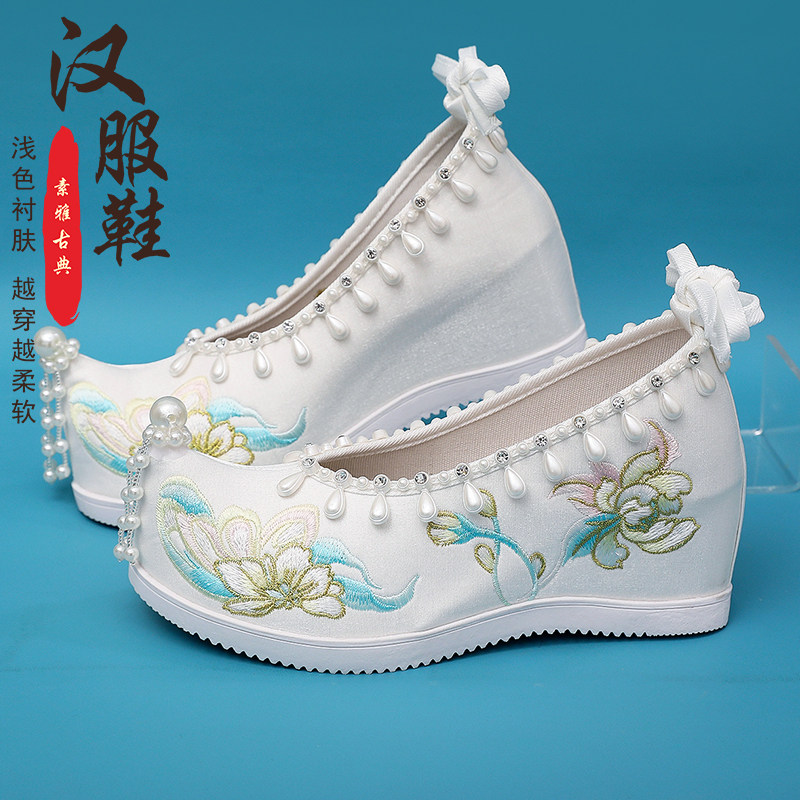春秋季原创搭配古风汉服鞋子女绣花鞋内增高明制古装布鞋老北京鞋,女鞋,绣花鞋,淘宝优惠券,粉丝福利购,淘宝优惠卷