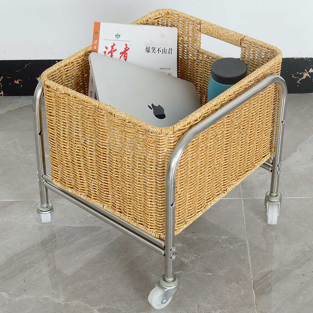 杂物整理手工编织零食小推车