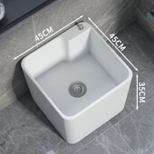 元 匠35CM高度拖把池方形陶瓷台控洗拖布池墩布池阳台地拖45X45