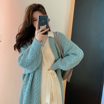 Knitted cardigan blouse women's Twists coat lady欧美针织上衣